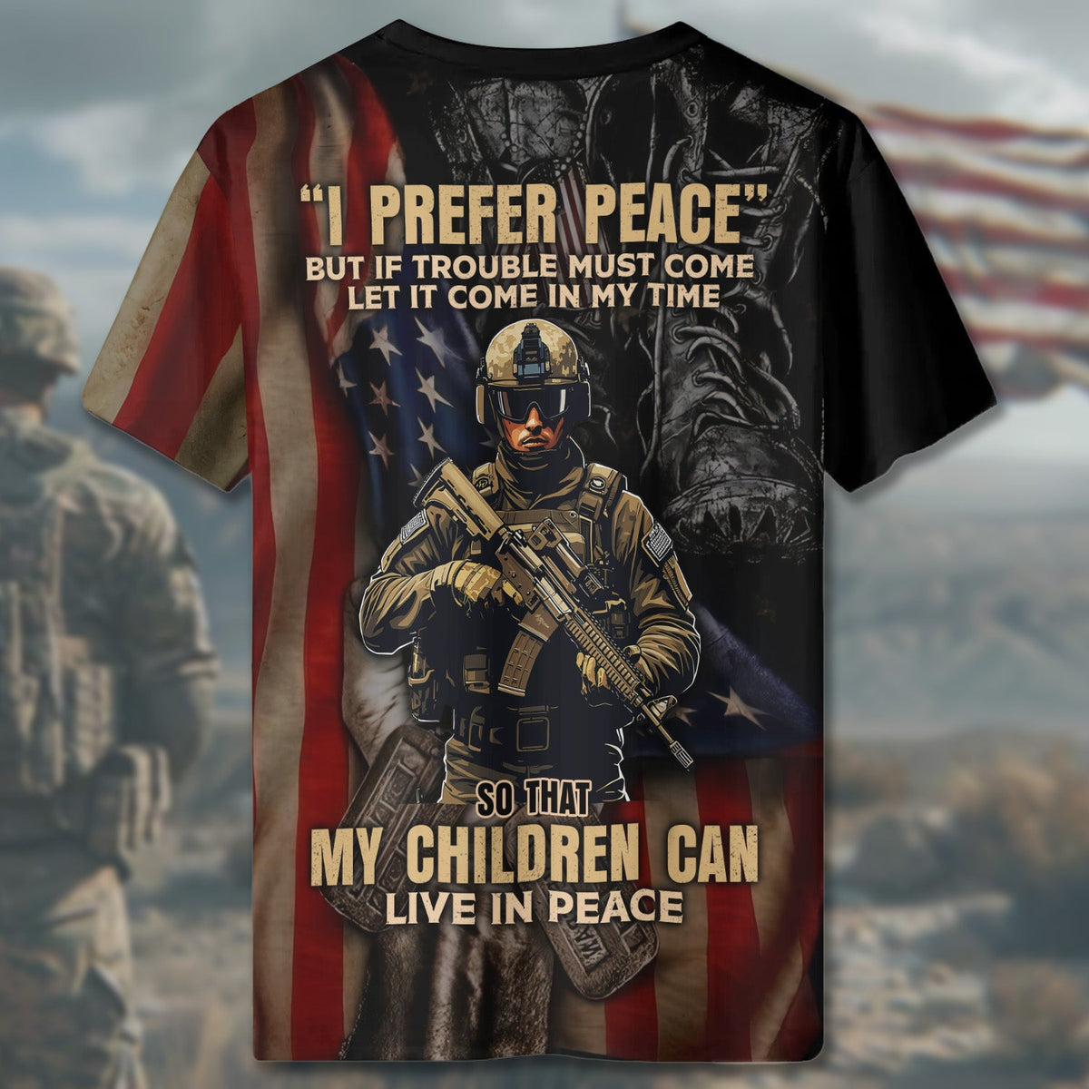 I Prefer Peace If Trouble All-over Print T-Shirt product image 5