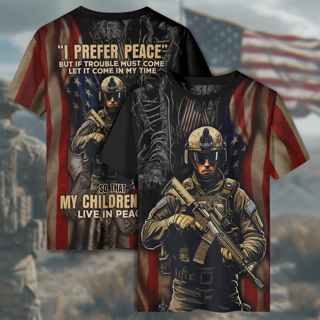 I Prefer Peace If Trouble All-over Print T-Shirt product image 6