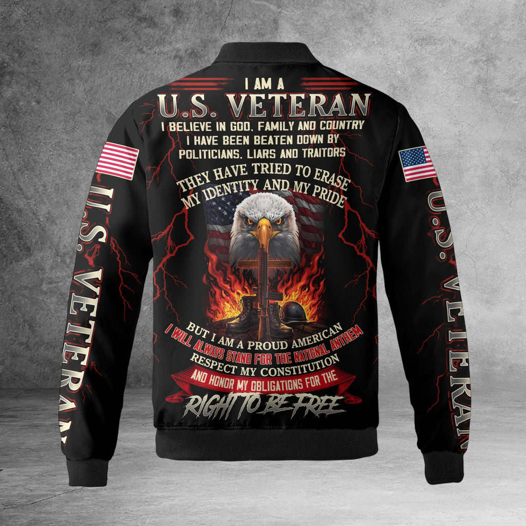 Freedom Earned All-over Print Bomber Jacket product image 7