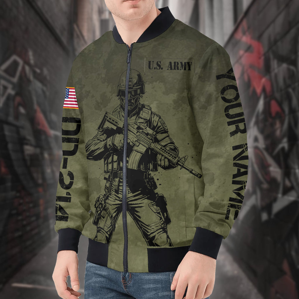Proud DD-214 Personalized All-over Print Bomber Jacket product image 4