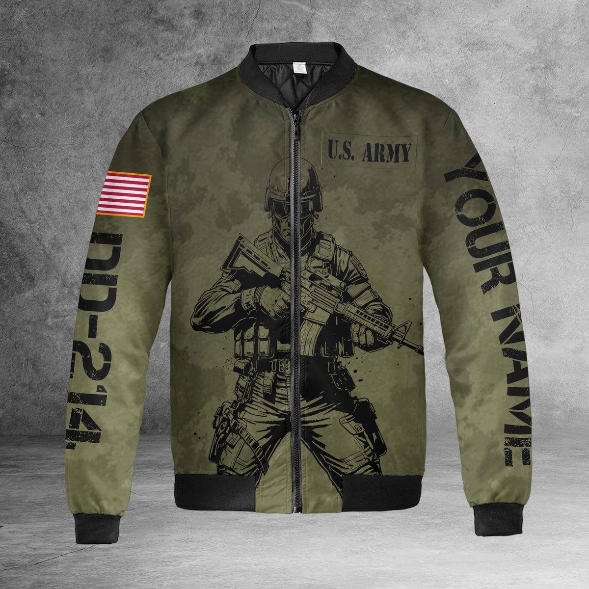 Proud DD-214 Personalized All-over Print Bomber Jacket product image 6