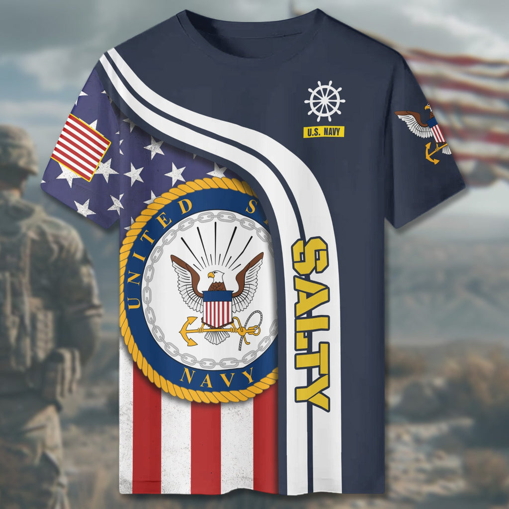 U.S. Navy Veteran Salty All-over Print T-Shirt product image 4