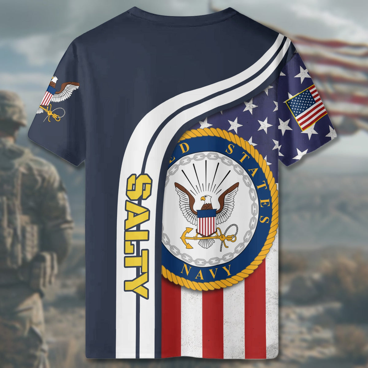 U.S. Navy Veteran Salty All-over Print T-Shirt product image 5