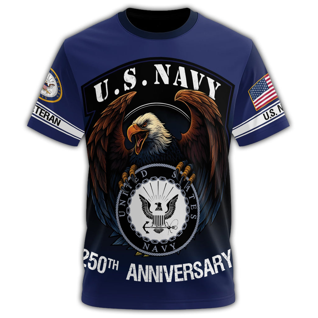 U.S. Navy 250th Anniversary All-over Print T-Shirt product image 2