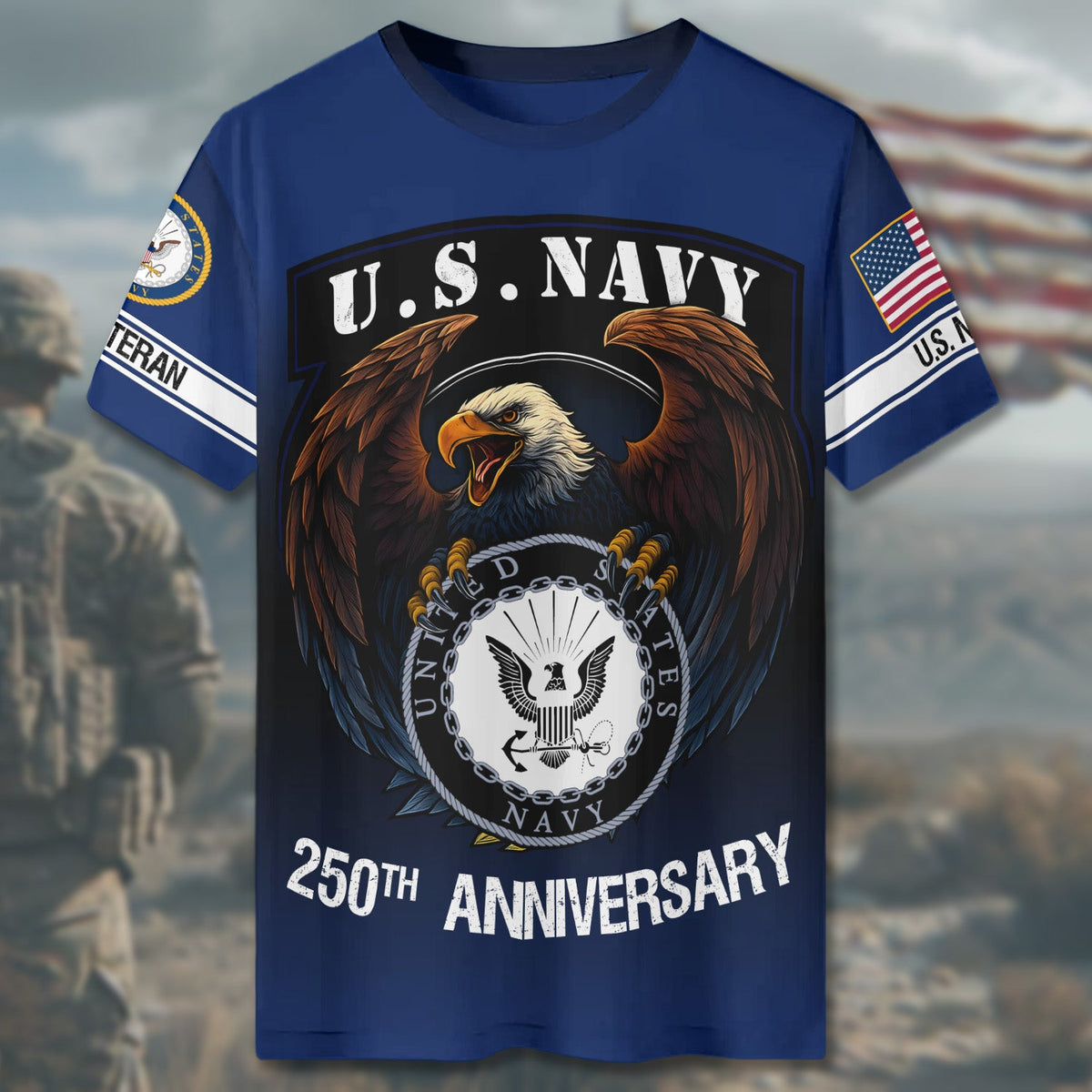 U.S. Navy 250th Anniversary All-over Print T-Shirt product image 4