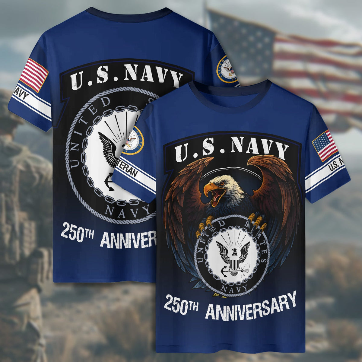 U.S. Navy 250th Anniversary All-over Print T-Shirt product image 6