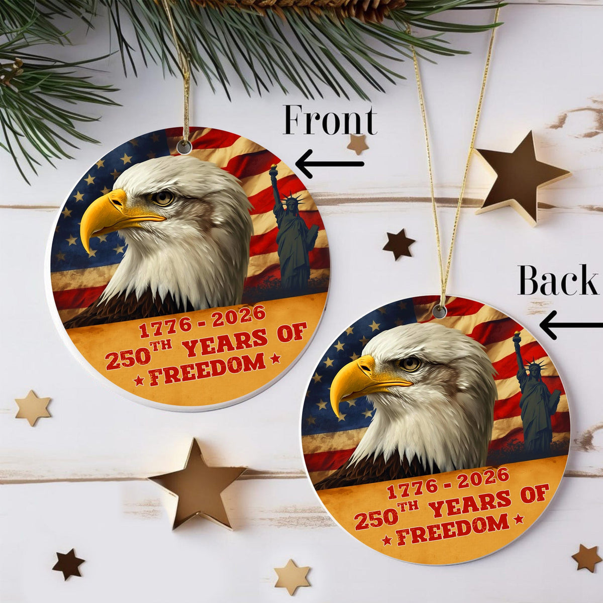 250 Years of Freedom Veteran Personalized Ornament