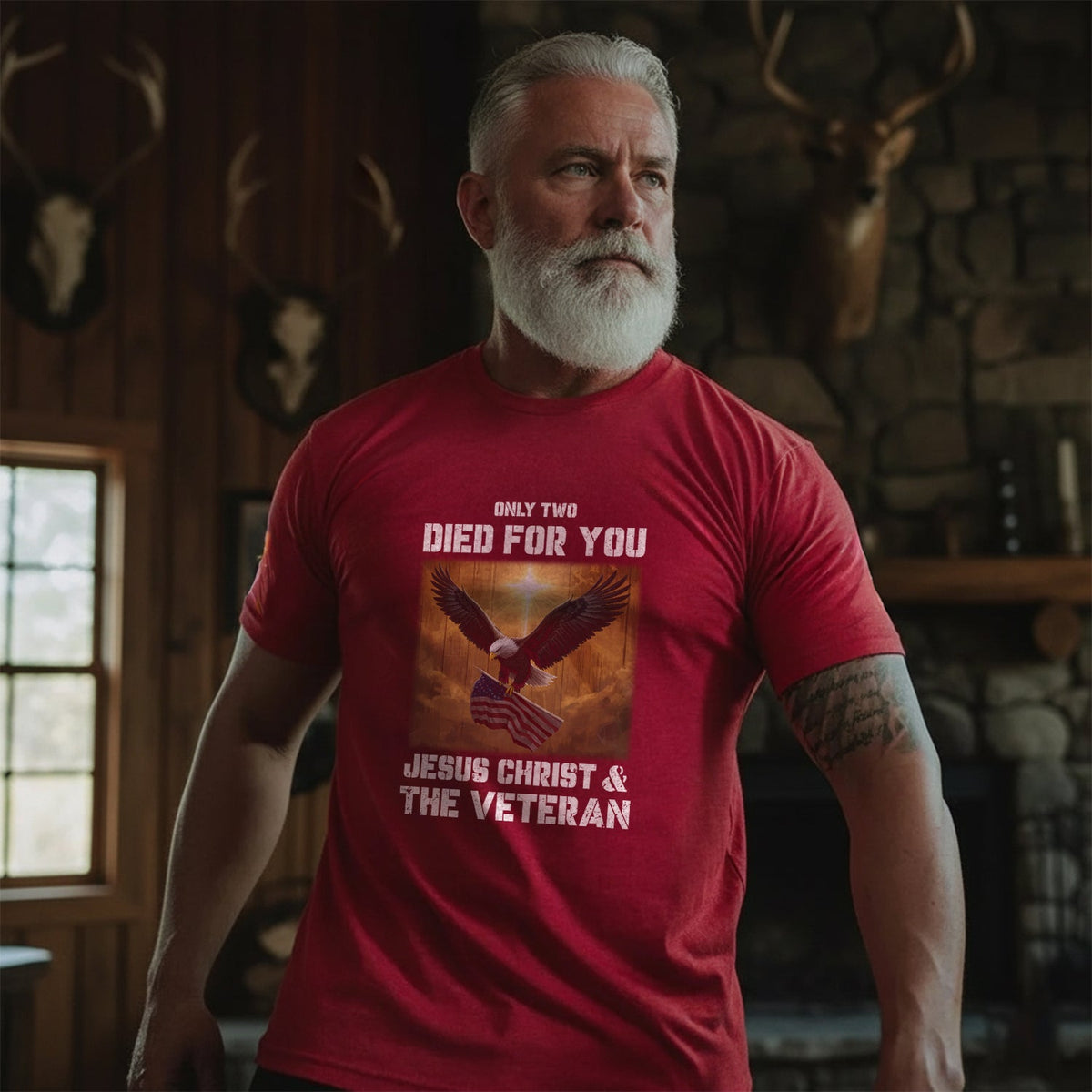 Only Two Died for You Jesus Christ and The Veteran T-Shirt product image 2