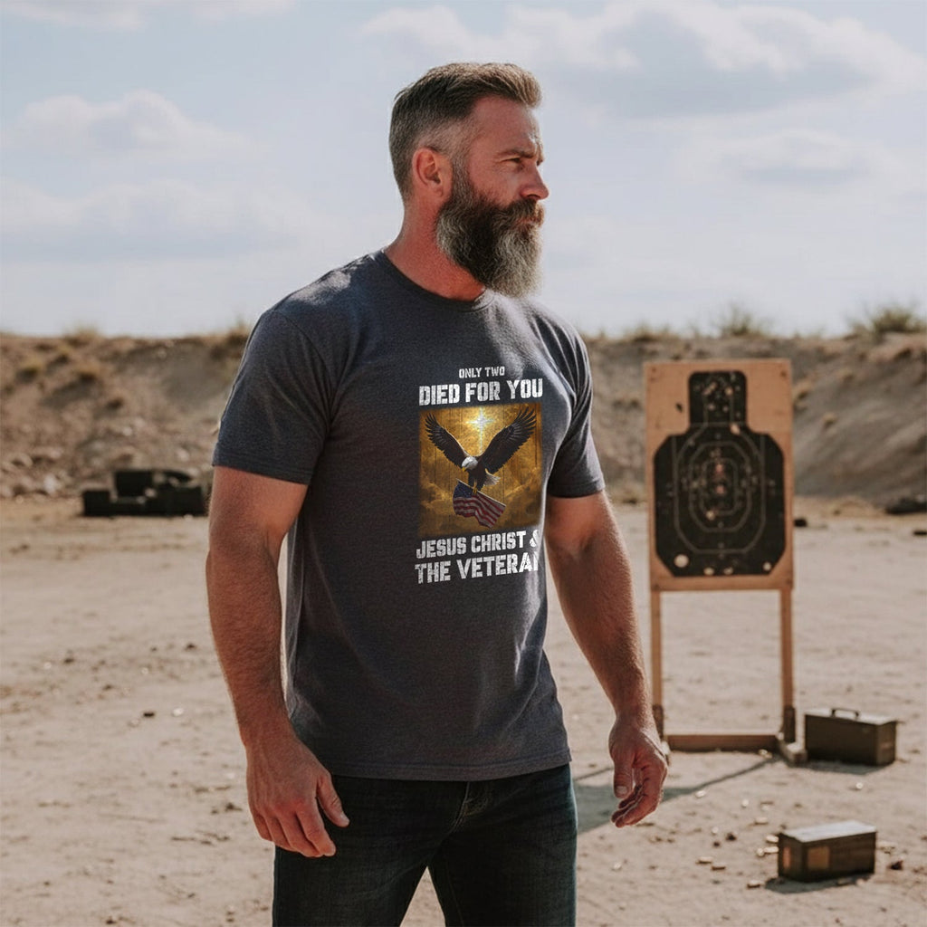 Only Two Died for You Jesus Christ and The Veteran T-Shirt product image 3