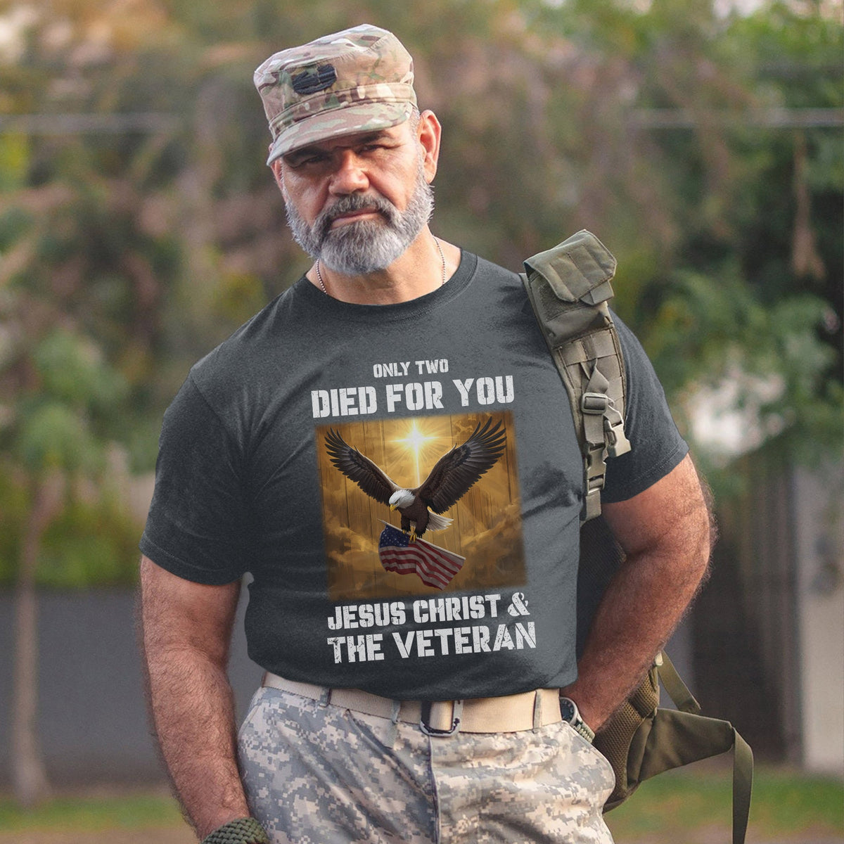 Only Two Died for You Jesus Christ and The Veteran T-Shirt product image 14
