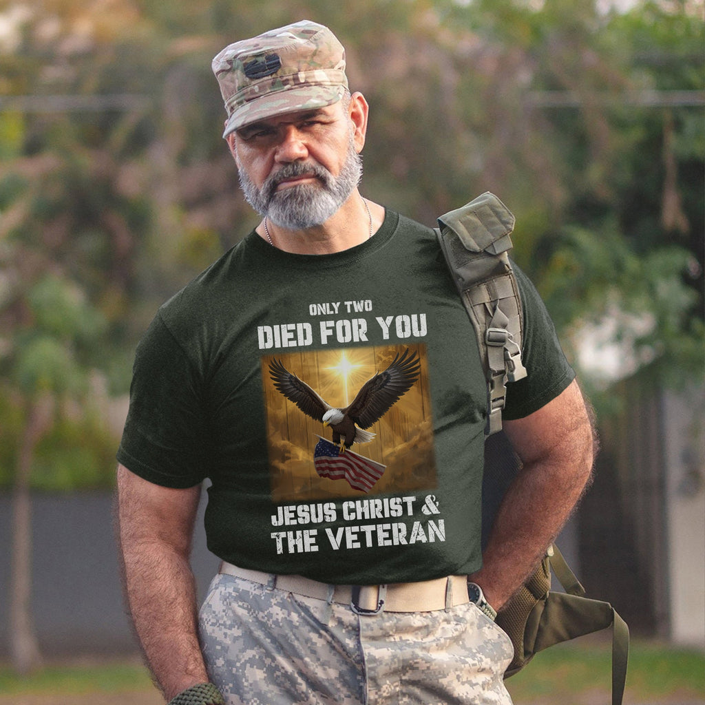 Only Two Died for You Jesus Christ and The Veteran T-Shirt product image 18