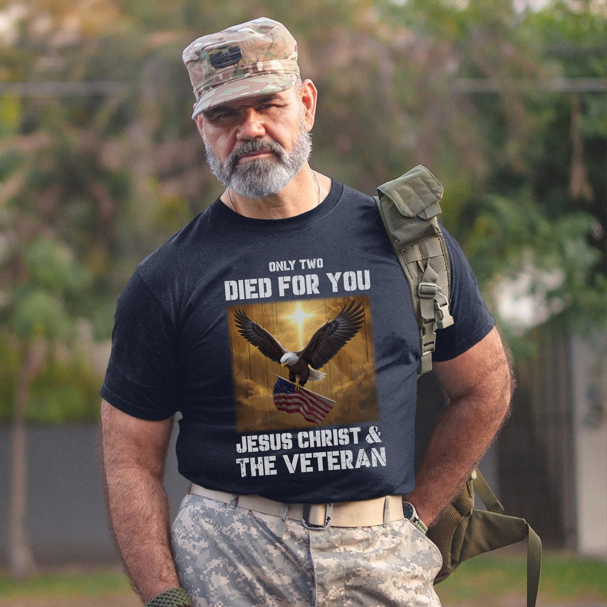 Only Two Died for You Jesus Christ and The Veteran T-Shirt product image 16