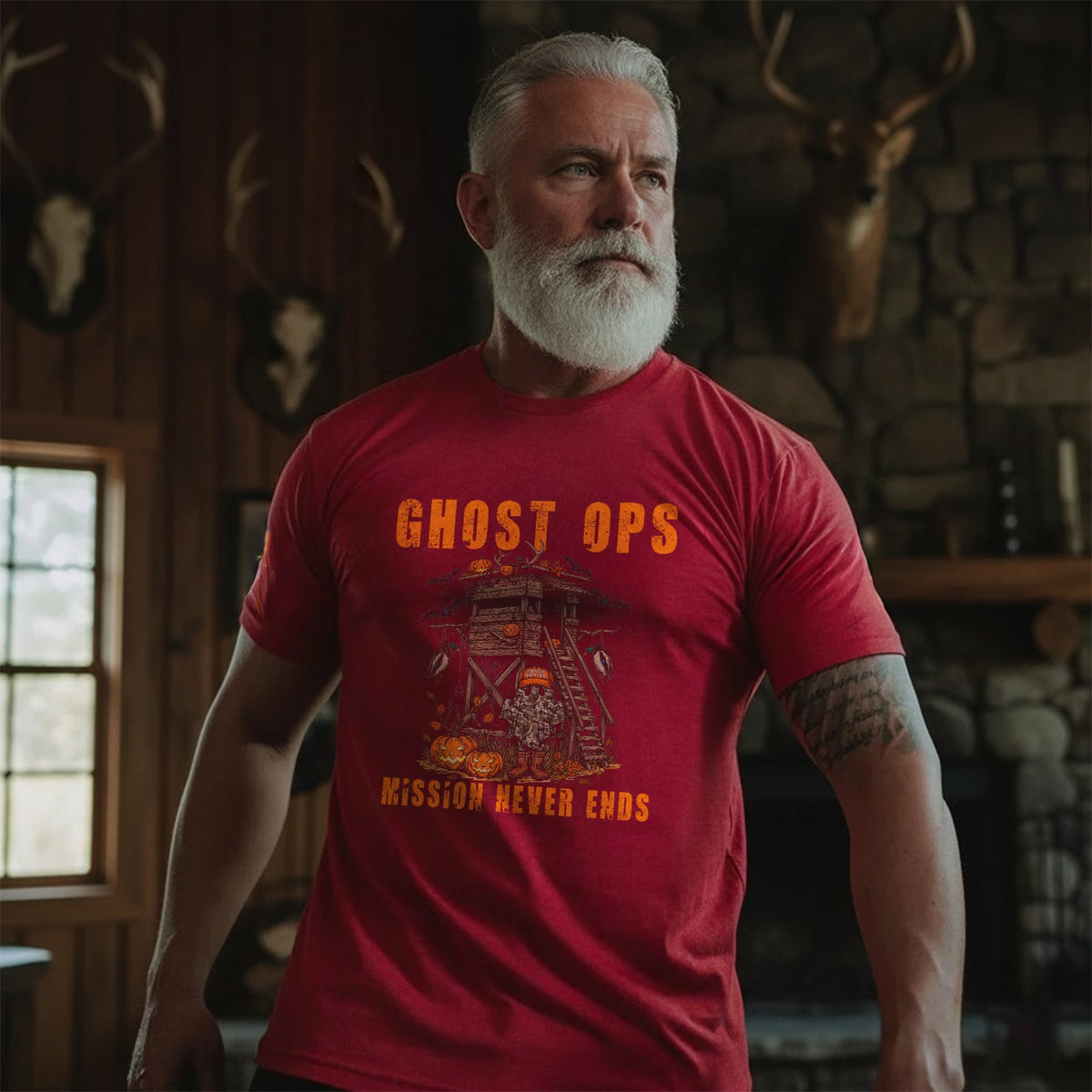 Ghost Ops Mission Never Ends Veteran T-Shirt product image 2