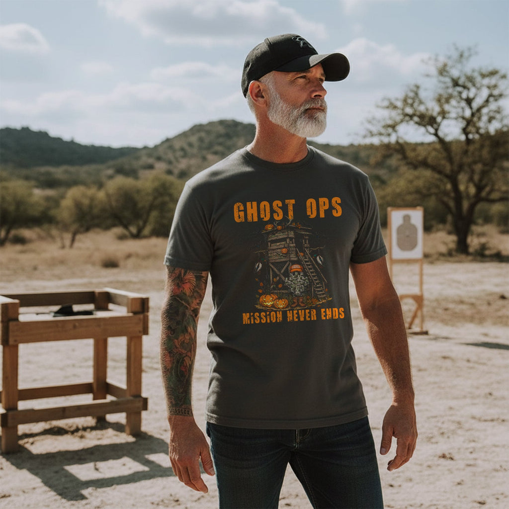 Ghost Ops Mission Never Ends Veteran T-Shirt product image 5