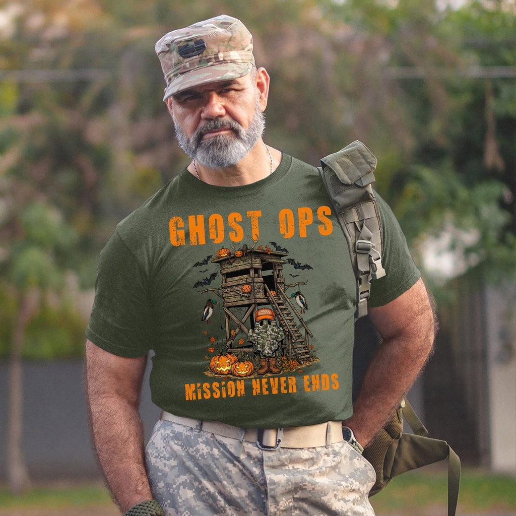 Ghost Ops Mission Never Ends Veteran T-Shirt product image 13