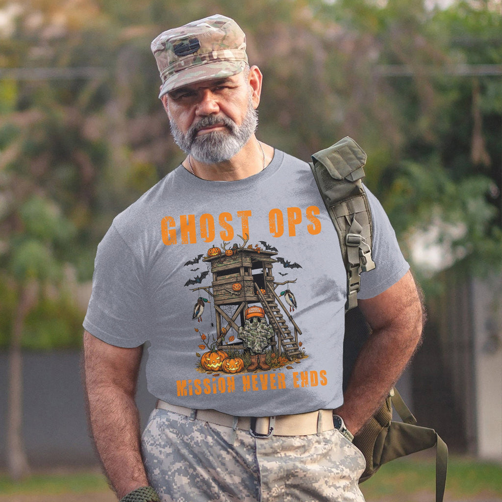 Ghost Ops Mission Never Ends Veteran T-Shirt product image 10