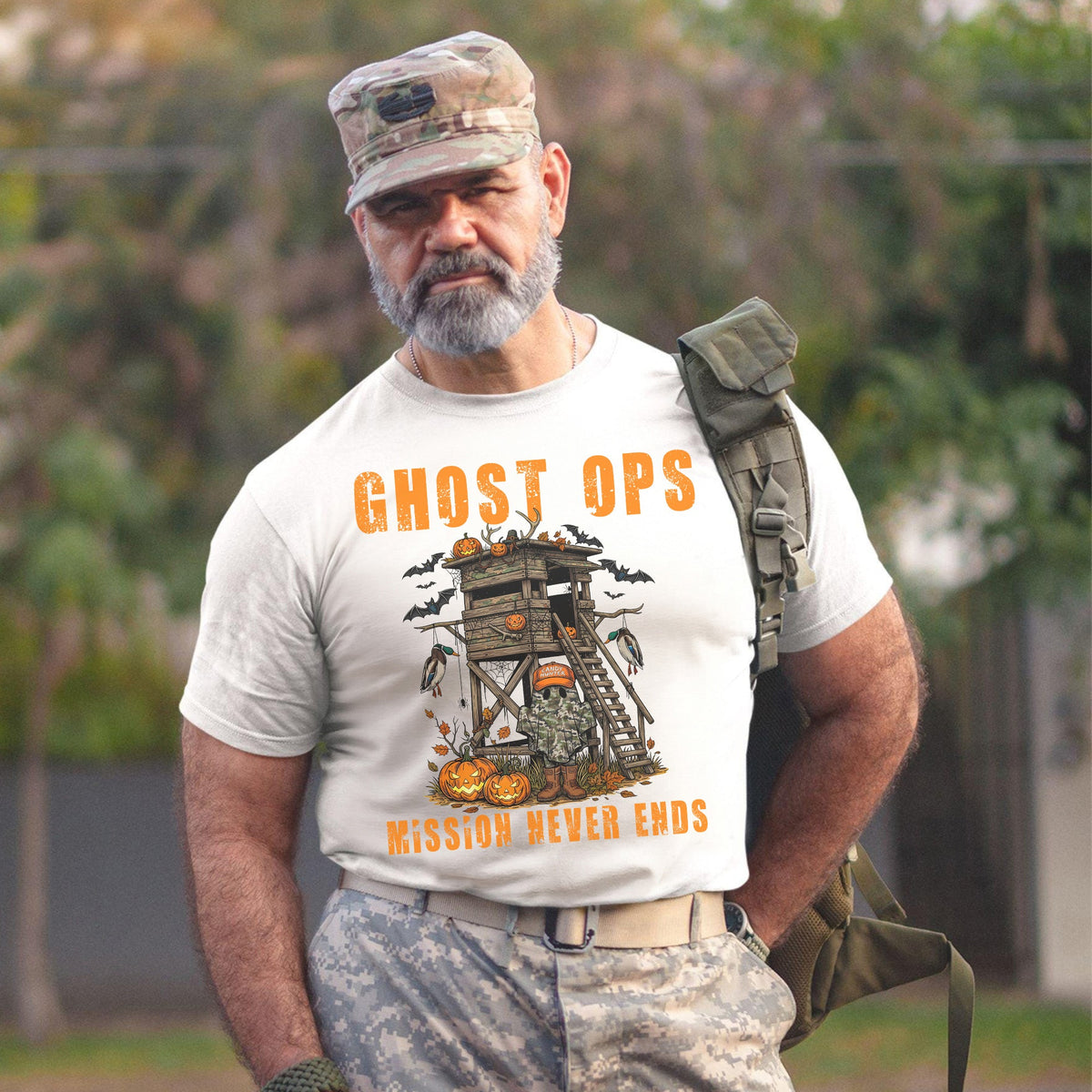 Ghost Ops Mission Never Ends Veteran T-Shirt product image 9
