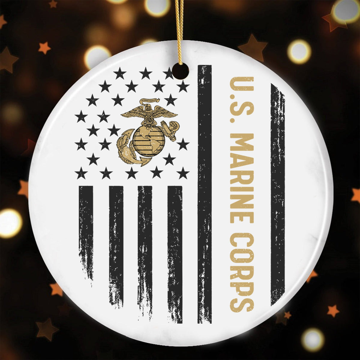 US Veteran Patriotic Flag Personalized Ornament