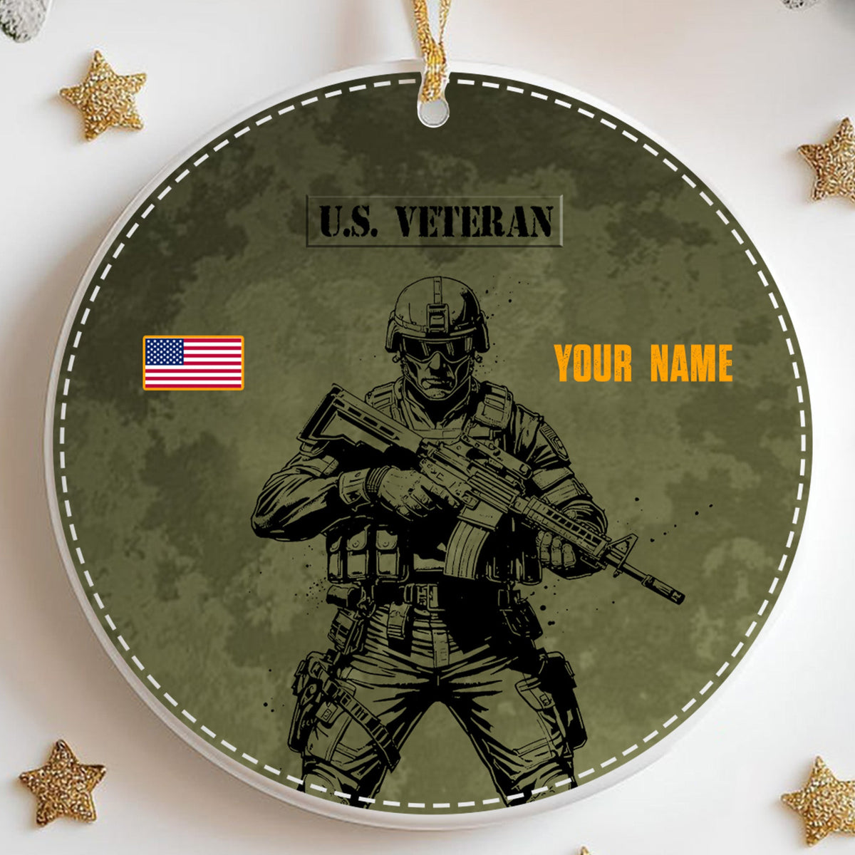 U.S. Veteran Proud DD-214 Personalized Ornament
