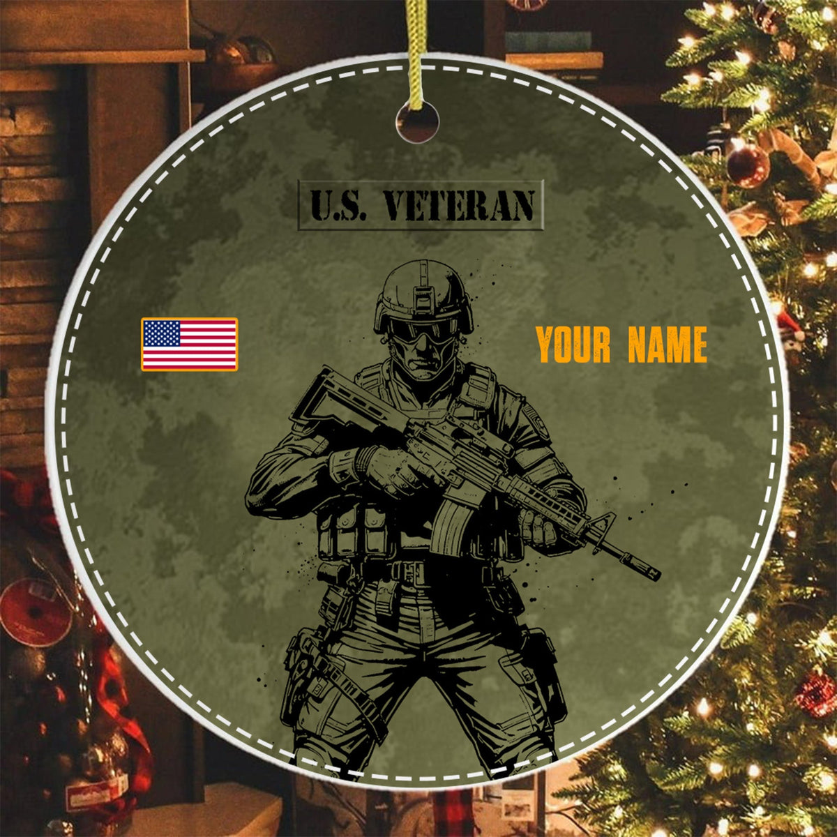 U.S. Veteran Proud DD-214 Personalized Ornament