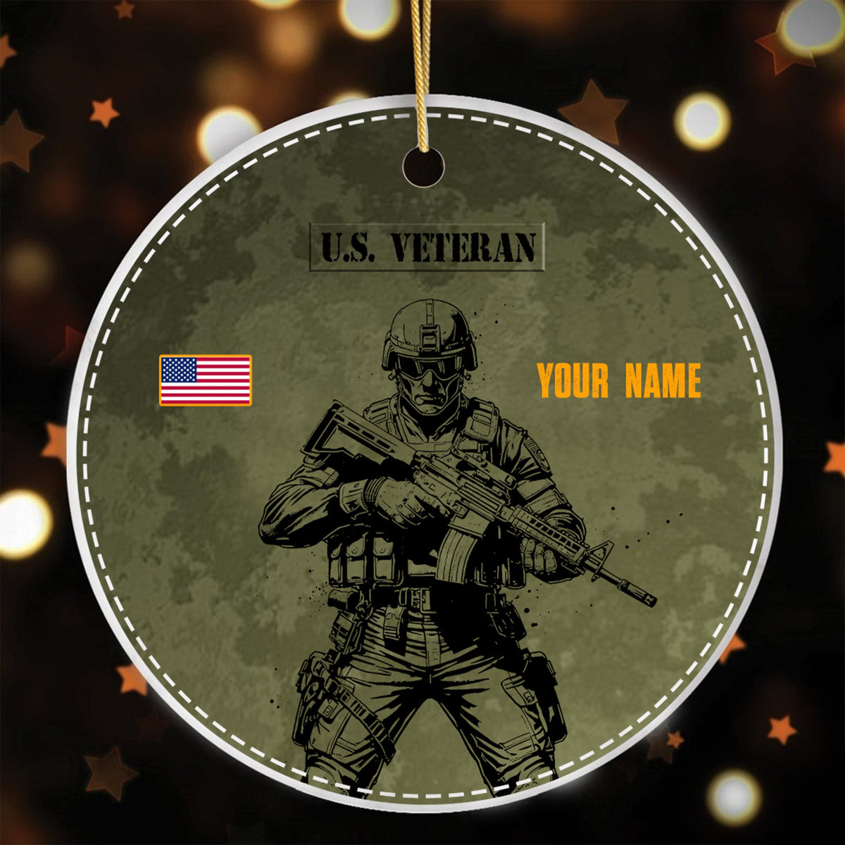 U.S. Veteran Proud DD-214 Personalized Ornament