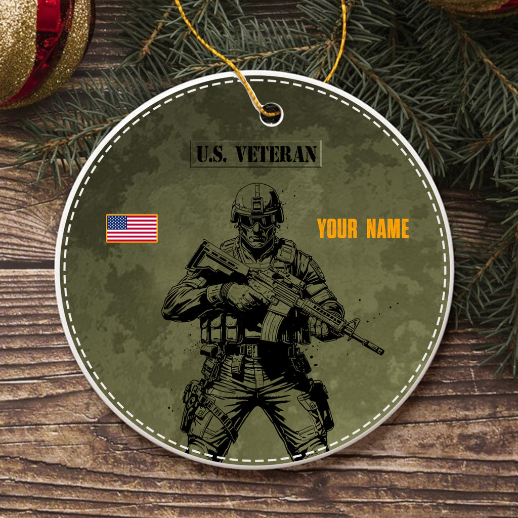 U.S. Veteran Proud DD-214 Personalized Ornament