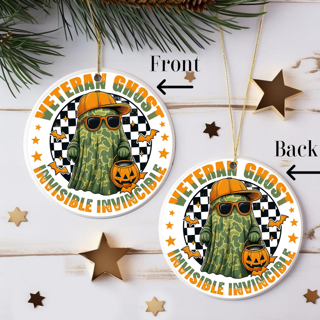 Veteran Ghost Halloween Ornament