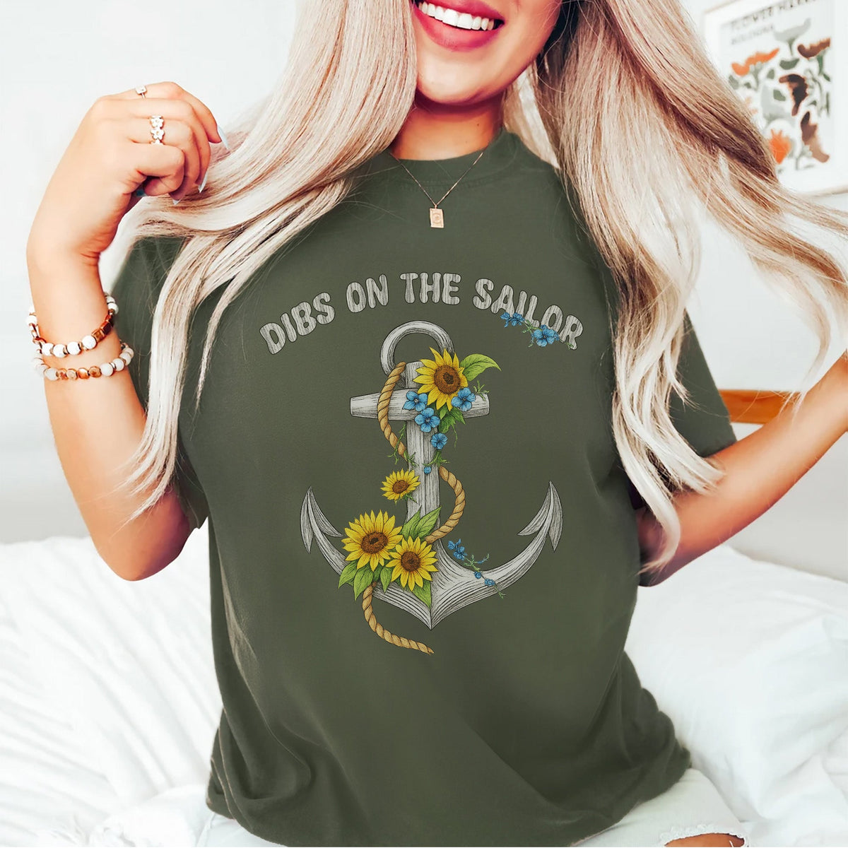Dibs on the Sailor Sunflower Anchor US T-Shirt product image 13