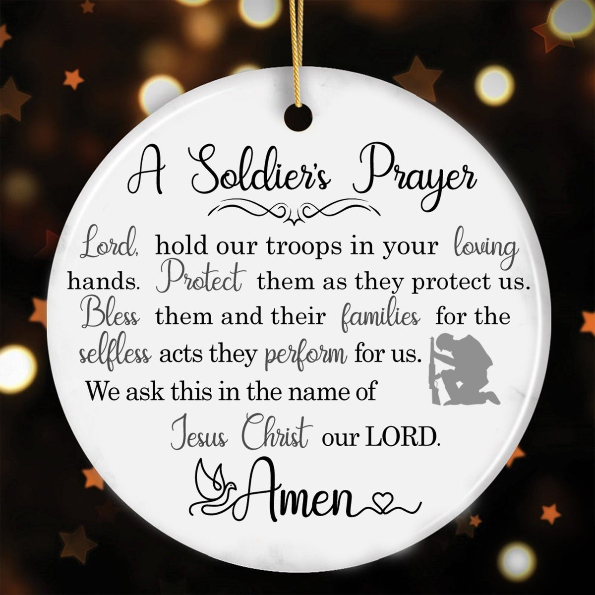 US Military Veteran Prayer Personalized Ornament