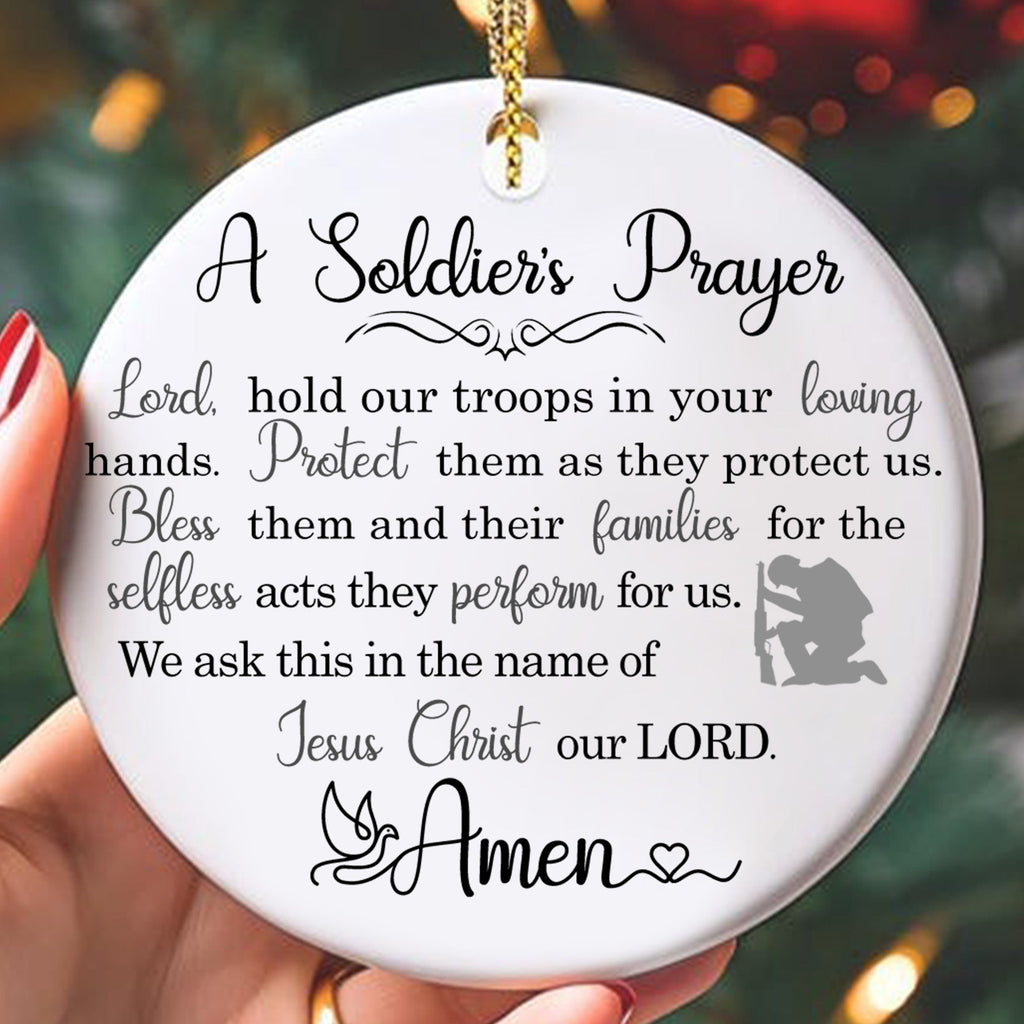 US Military Veteran Prayer Personalized Ornament