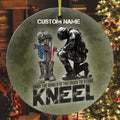 When the World Is Too Much to Stand Kneel U.S. Veteran Personalized Ornament