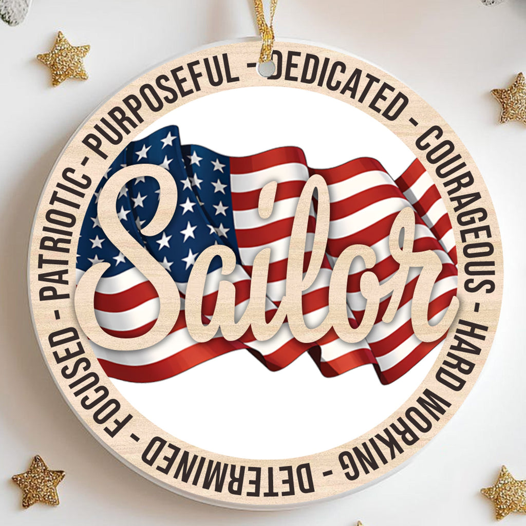 US Veteran Proudly Dedicated Military Ornament