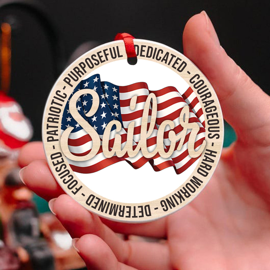 US Veteran Proudly Dedicated Military Ornament