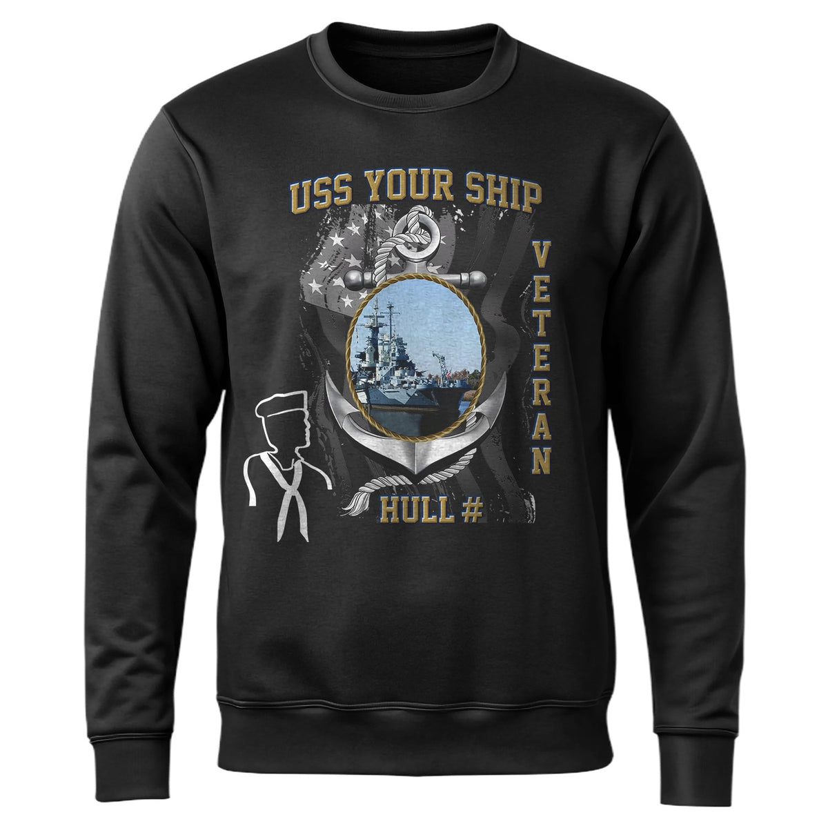 US Navy USS Your Ship Personalized Sweatshirt product image 1