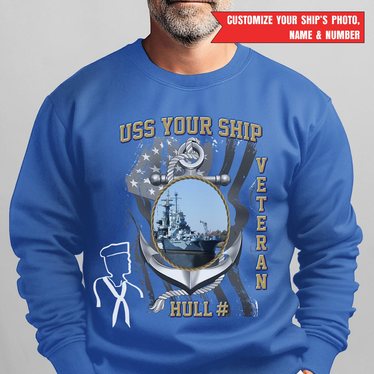 US Navy USS Your Ship Personalized Sweatshirt product image 9