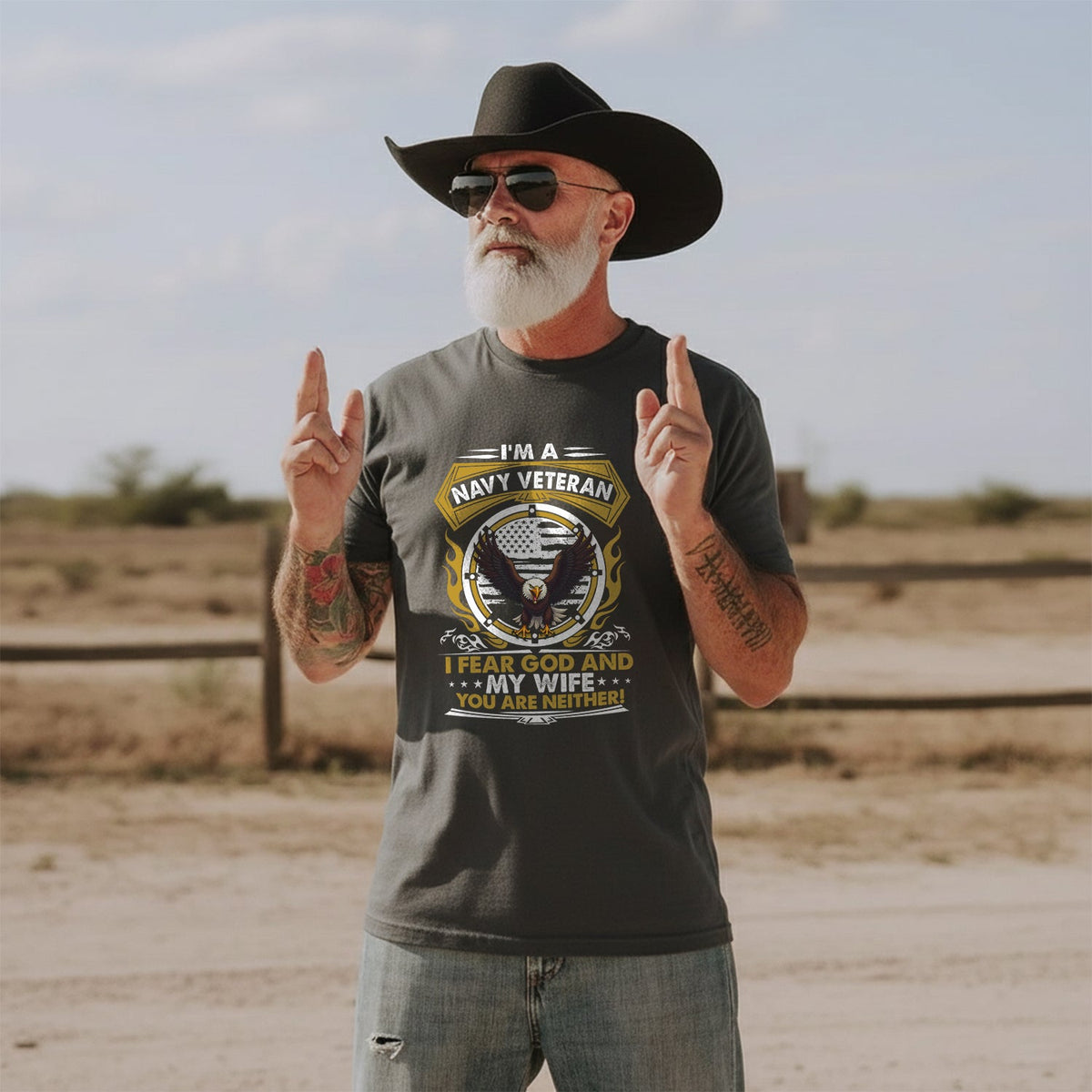 I'm a Navy Veteran I Fear God and My Wife You Are Neither product image 4