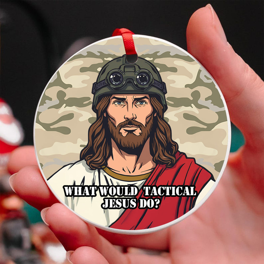Tactical Jesus Veteran Christmas Ornament