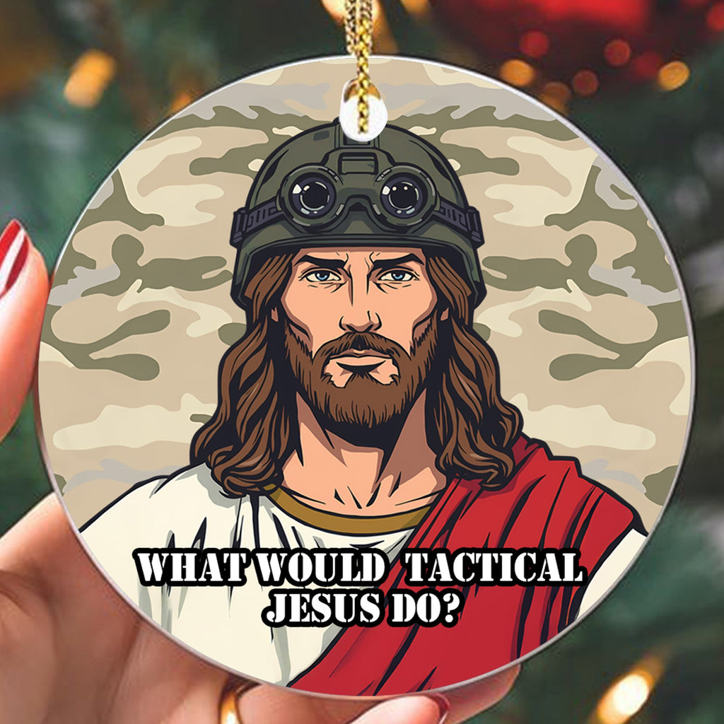Tactical Jesus Veteran Christmas Ornament