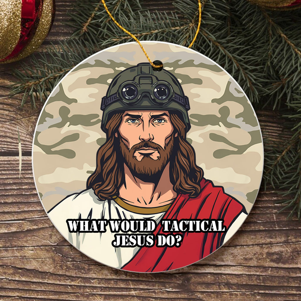 Tactical Jesus Veteran Christmas Ornament