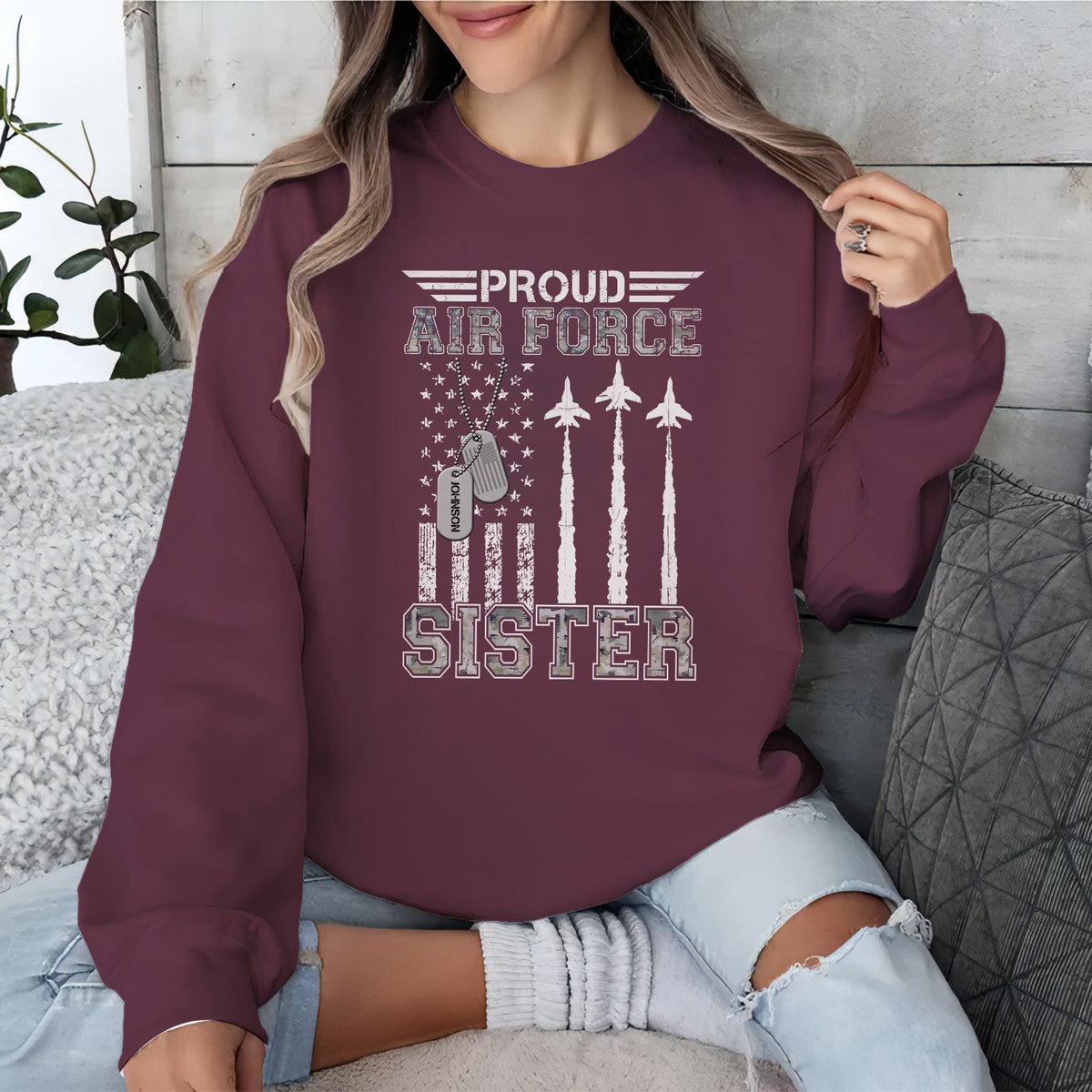 Proud Air Force Mom US Personalized Sweatshirt product image 18