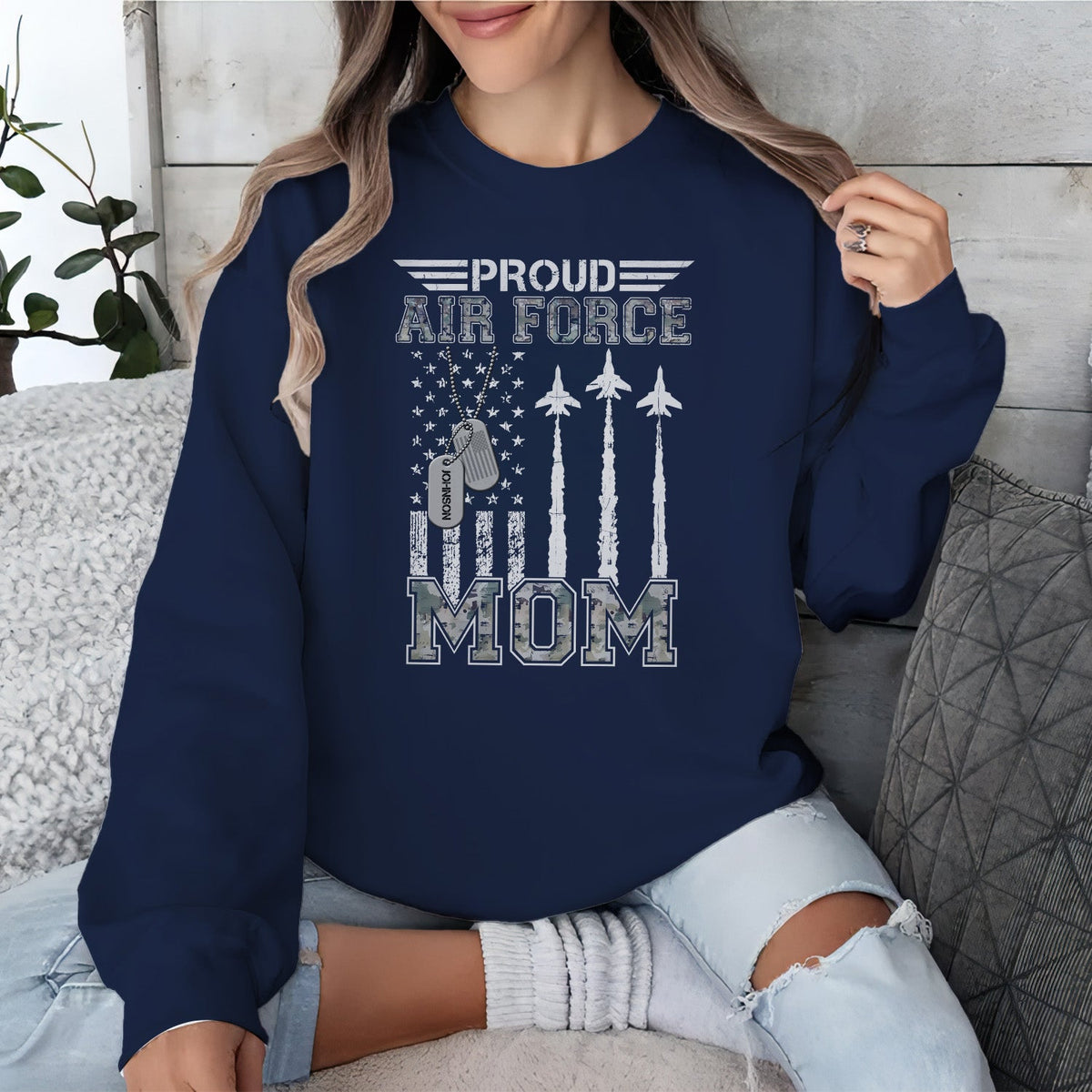 Proud Air Force Mom US Personalized Sweatshirt product image 9