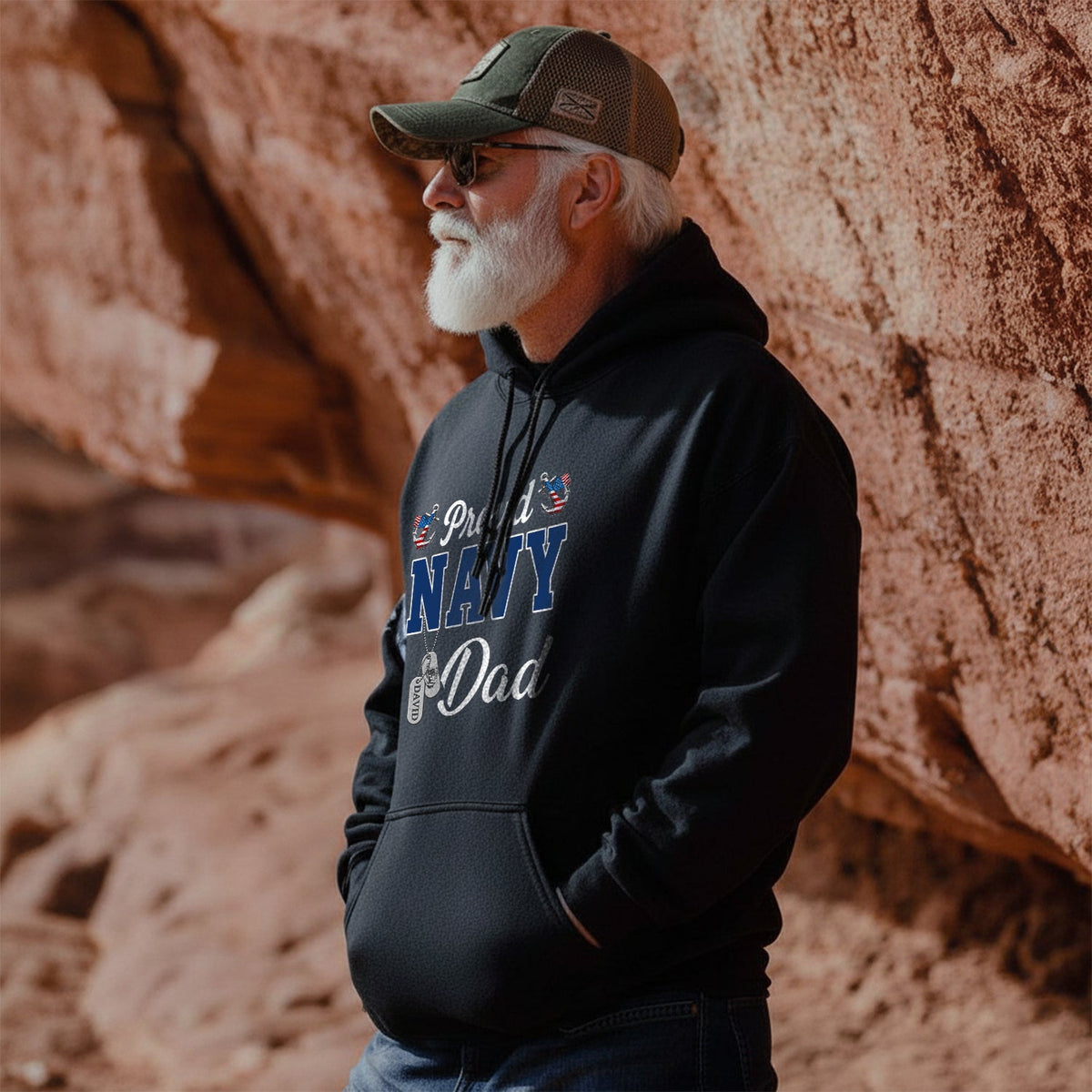 Proud Navy Dad Boot Camp Personalized Hoodie product image 3