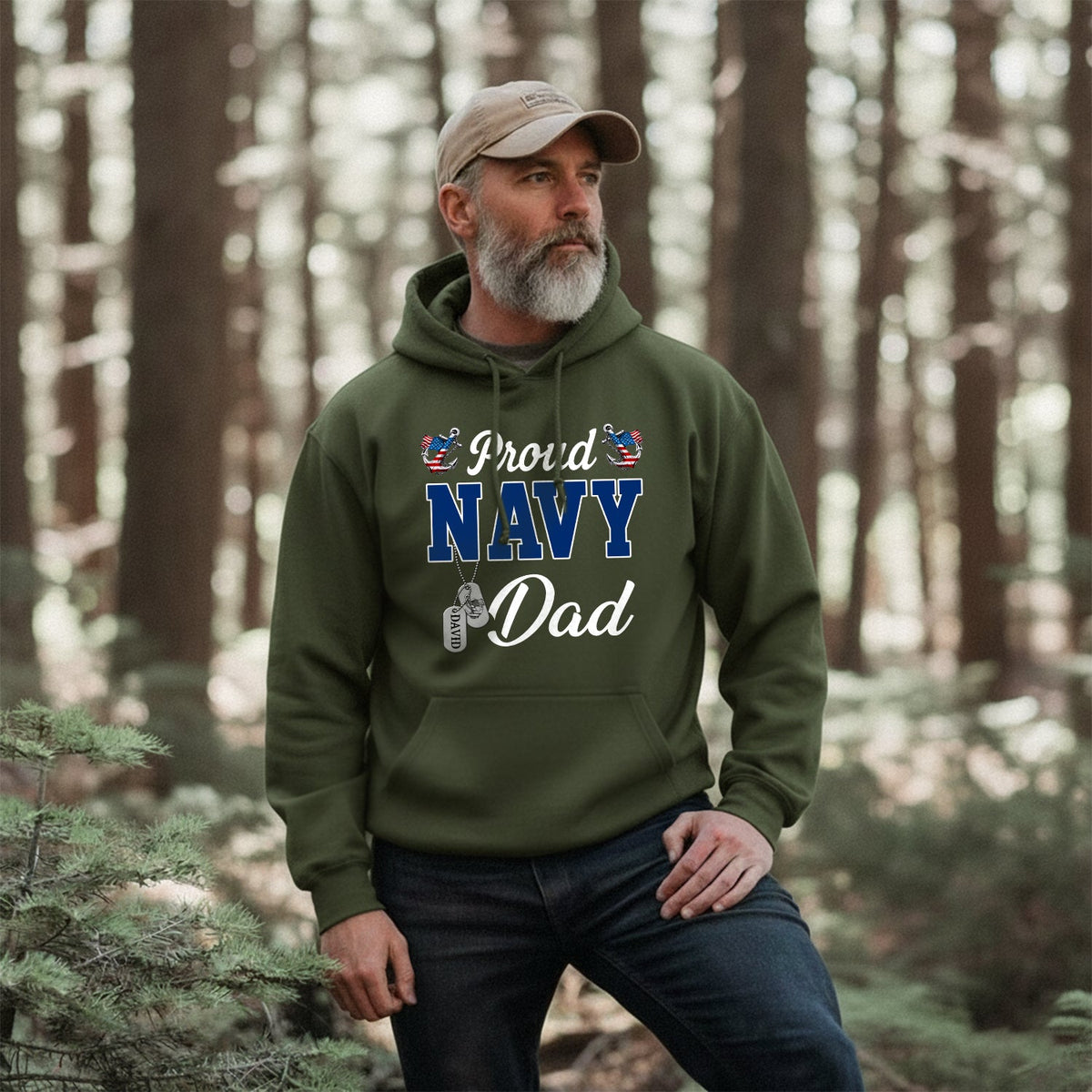 Proud Navy Dad Boot Camp Personalized Hoodie product image 4