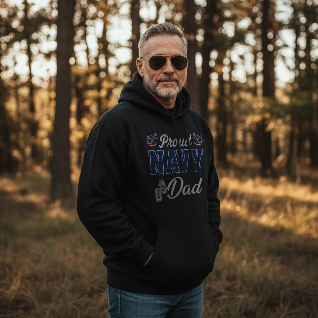 Proud Navy Dad Boot Camp Personalized Hoodie product image 5