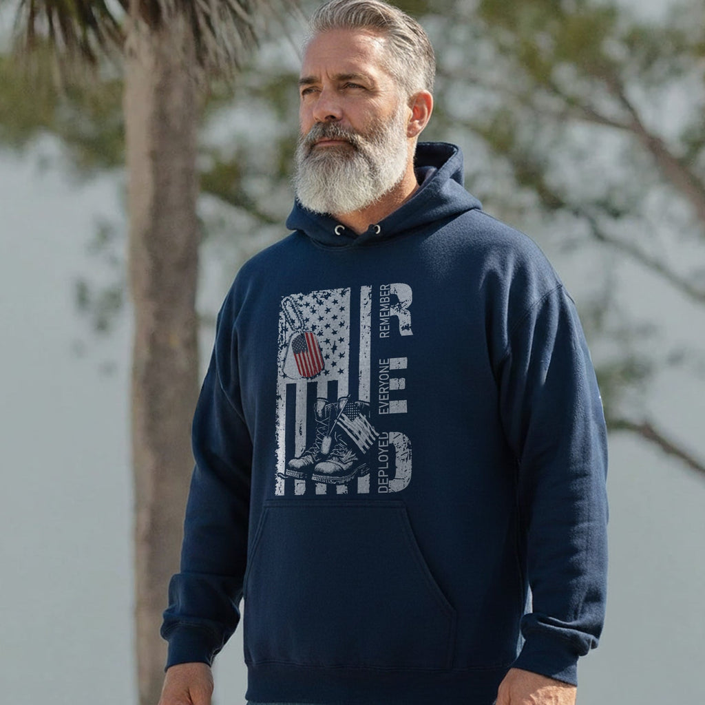 RED Remember Everyone Deployed Military Hoodie product image 2