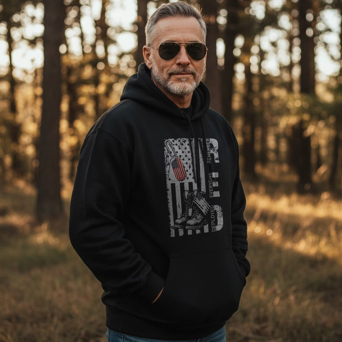 RED Remember Everyone Deployed Military Hoodie product image 5
