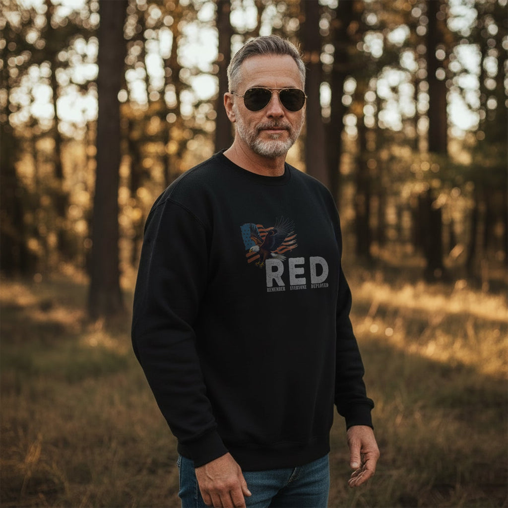 RED Remember Everyone Deployed Proud US Sweatshirt product image 3