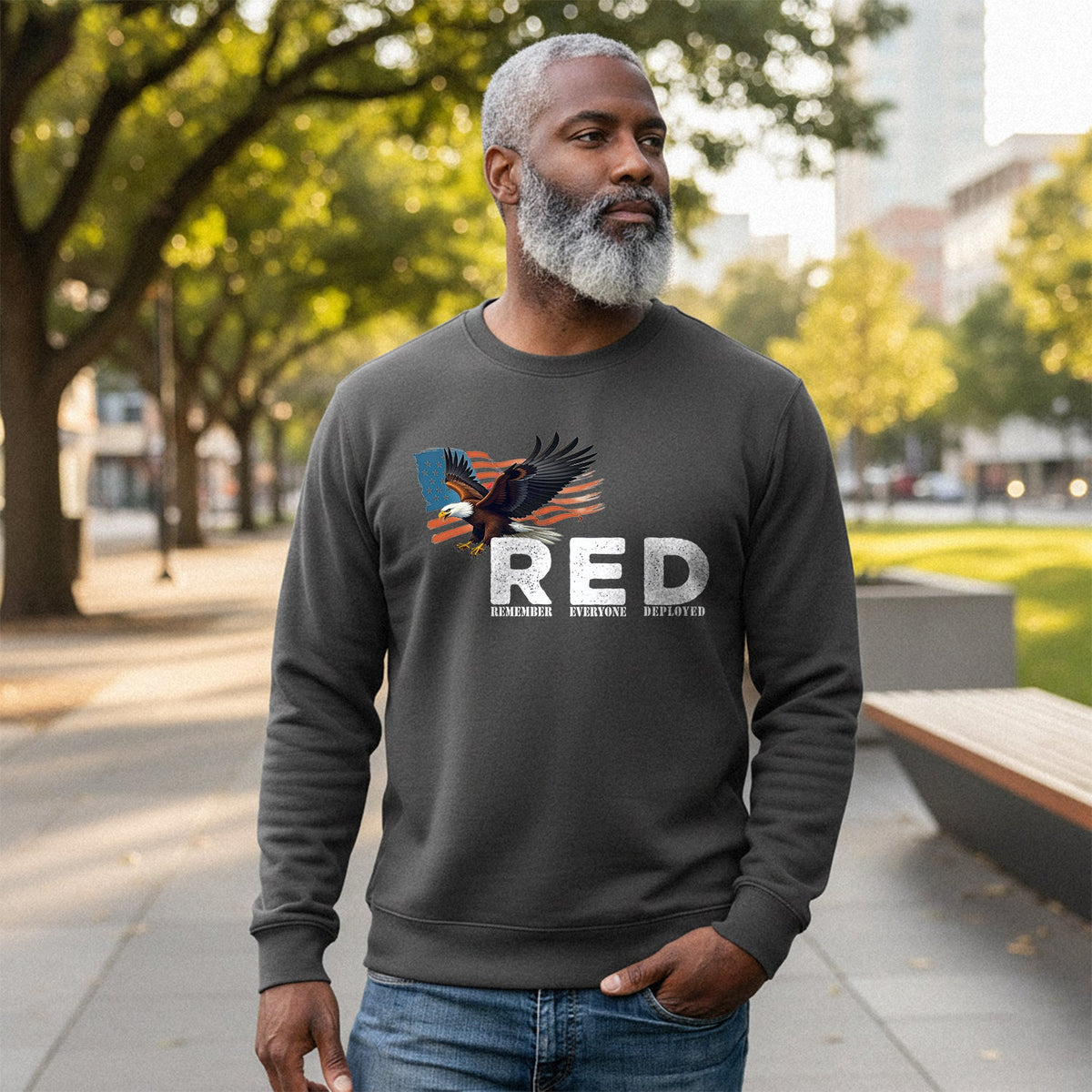 RED Remember Everyone Deployed Proud US Sweatshirt product image 4