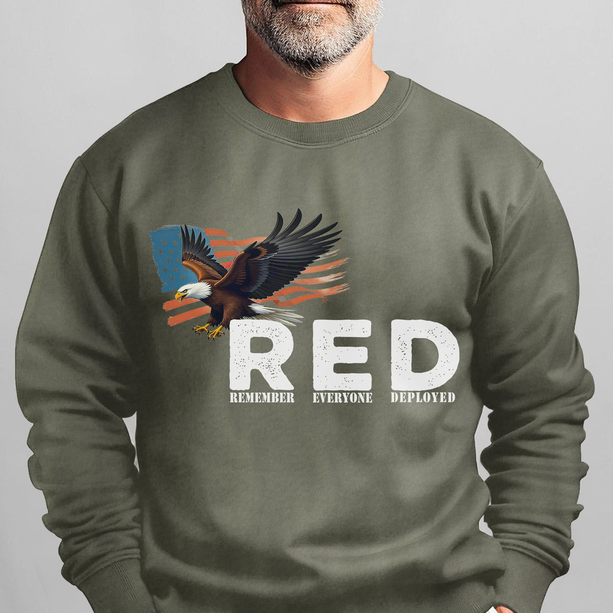 RED Remember Everyone Deployed Proud US Sweatshirt product image 7