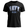 Navy Mom Blue Vintage Floral Pattern US T-Shirt product image 1